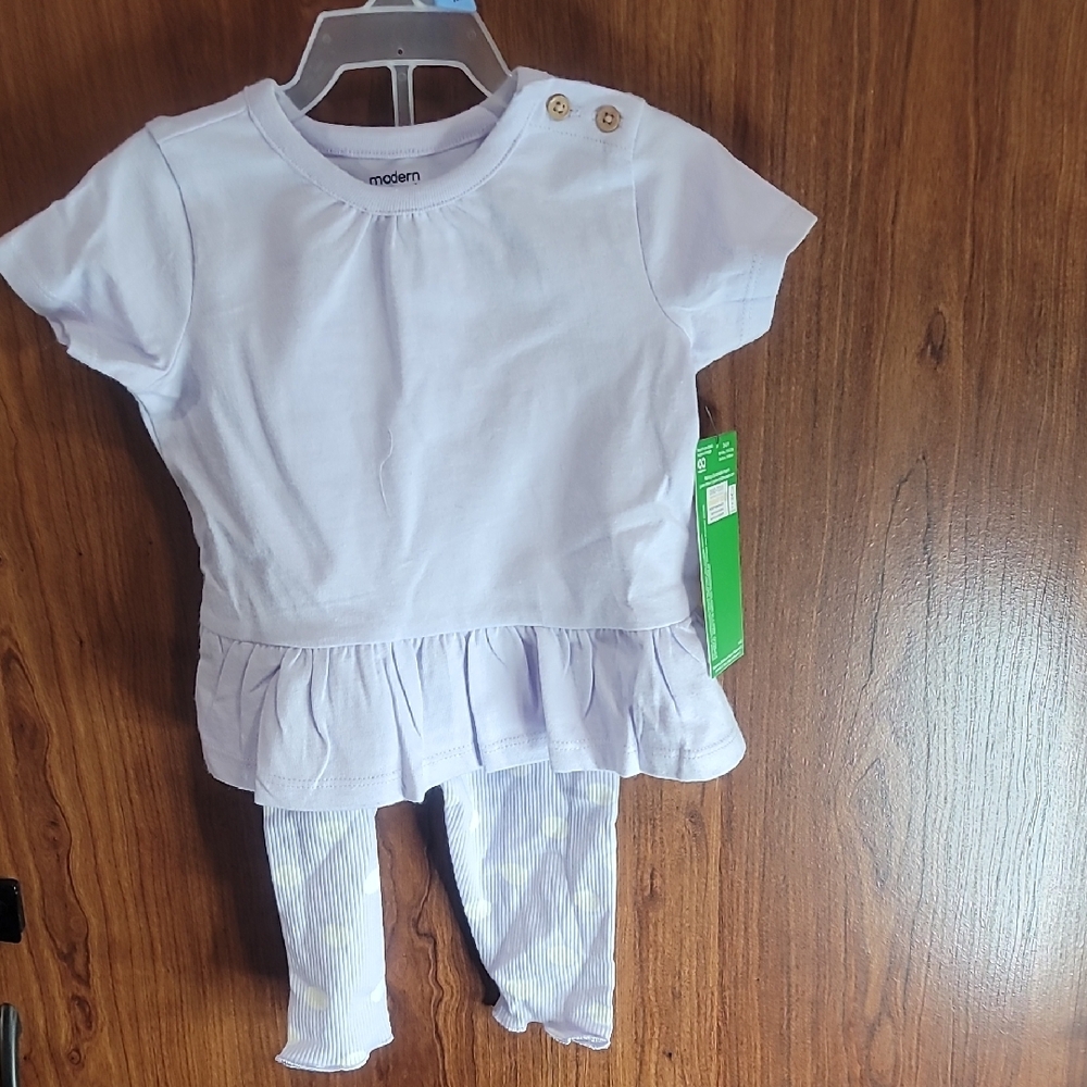 Modern White Baby Outfit with Gold Buttons